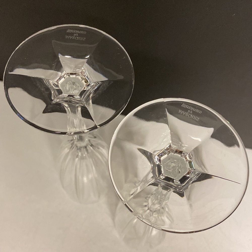 Marquis Waterford Omega Flute Set Of 2 Champagne Crystal Glasses - Picture 10 of 13
